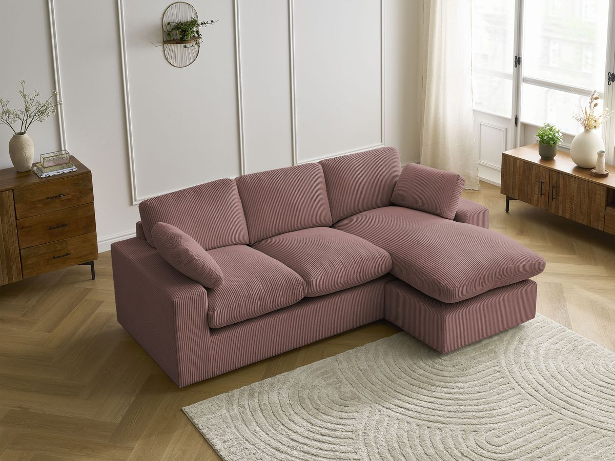 BELAIR compacte omkeerbare corduroy hoekbank