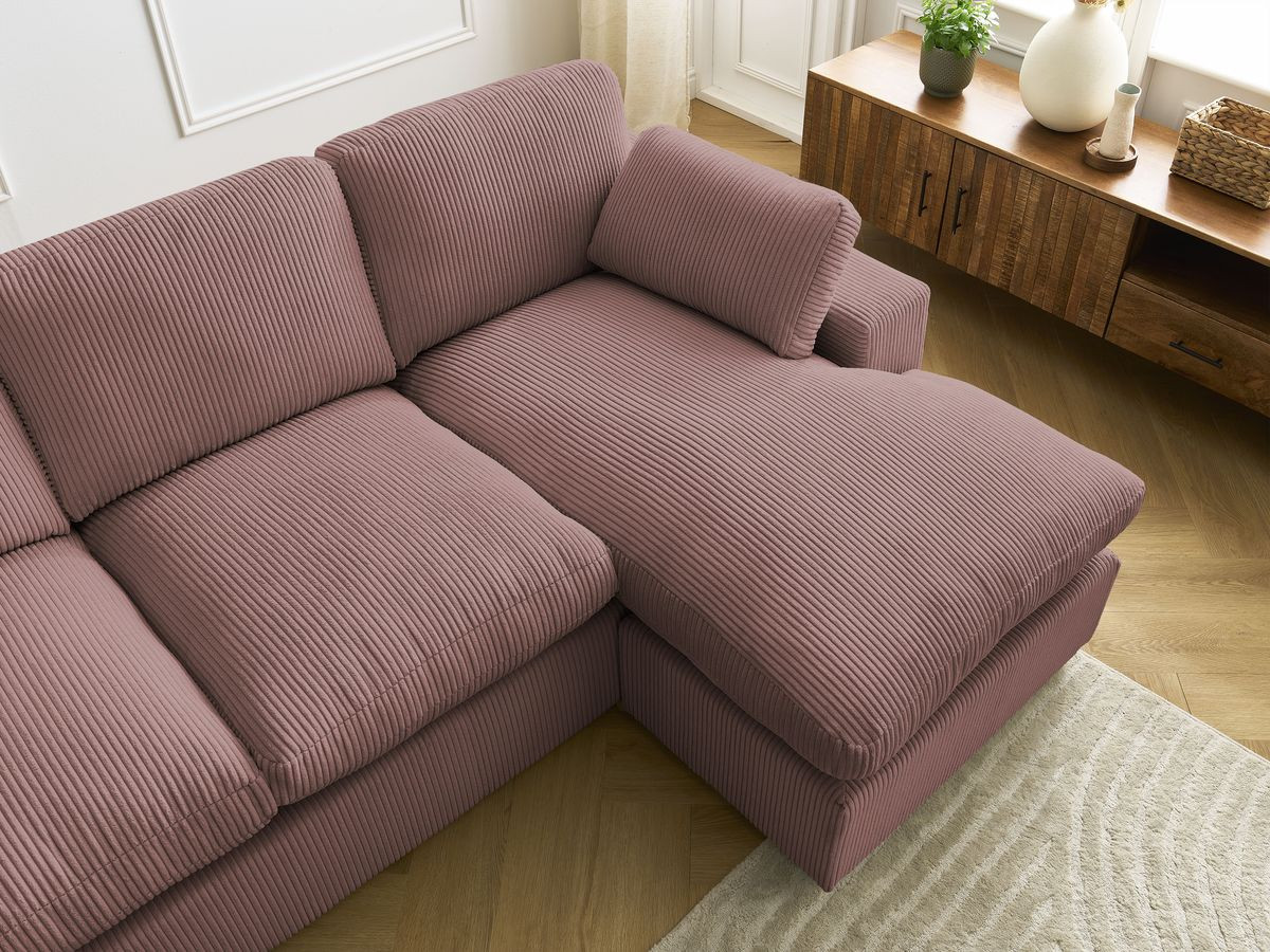 BELAIR compacte omkeerbare corduroy hoekbank