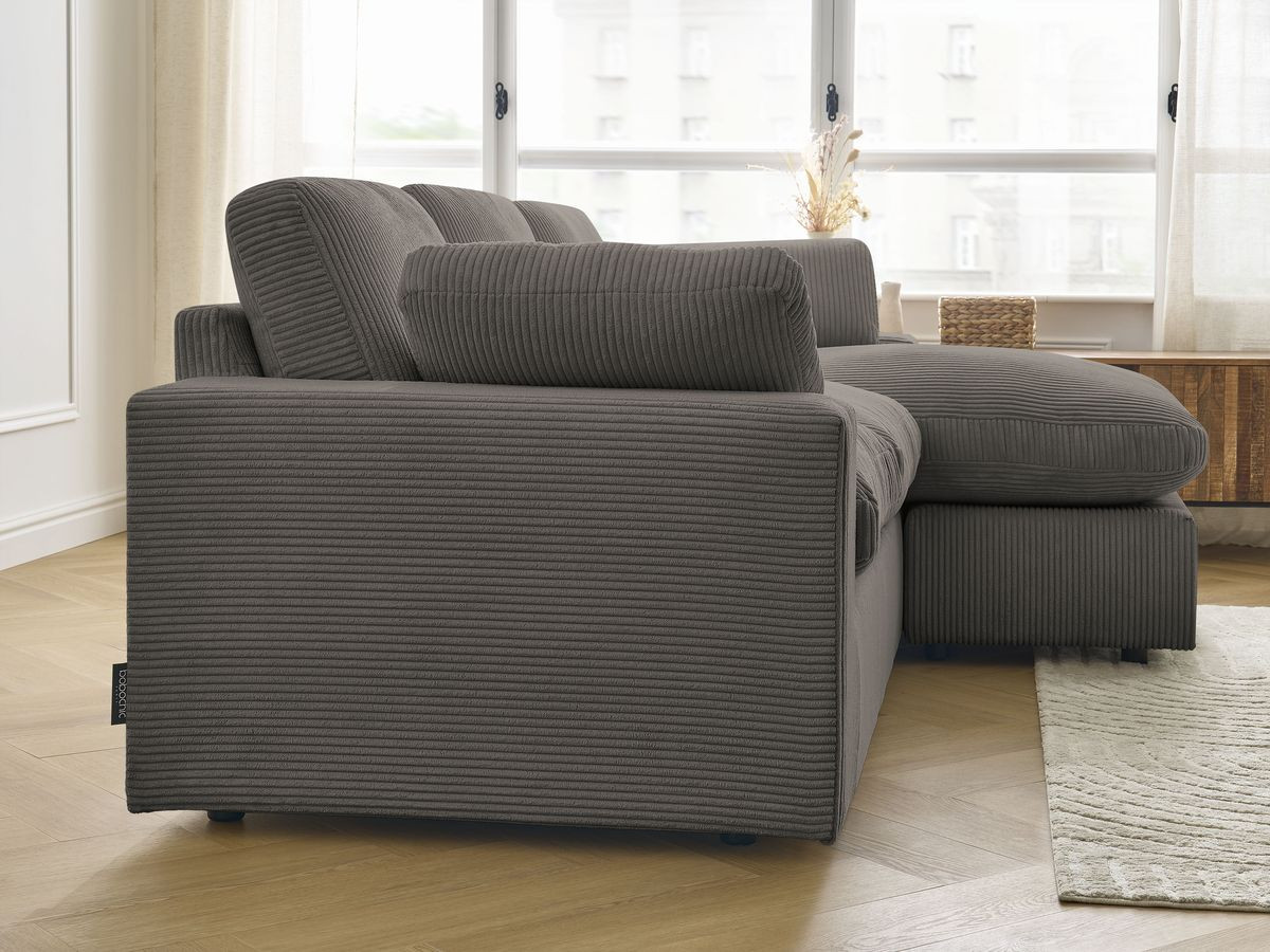 BELAIR compacte omkeerbare corduroy hoekbank