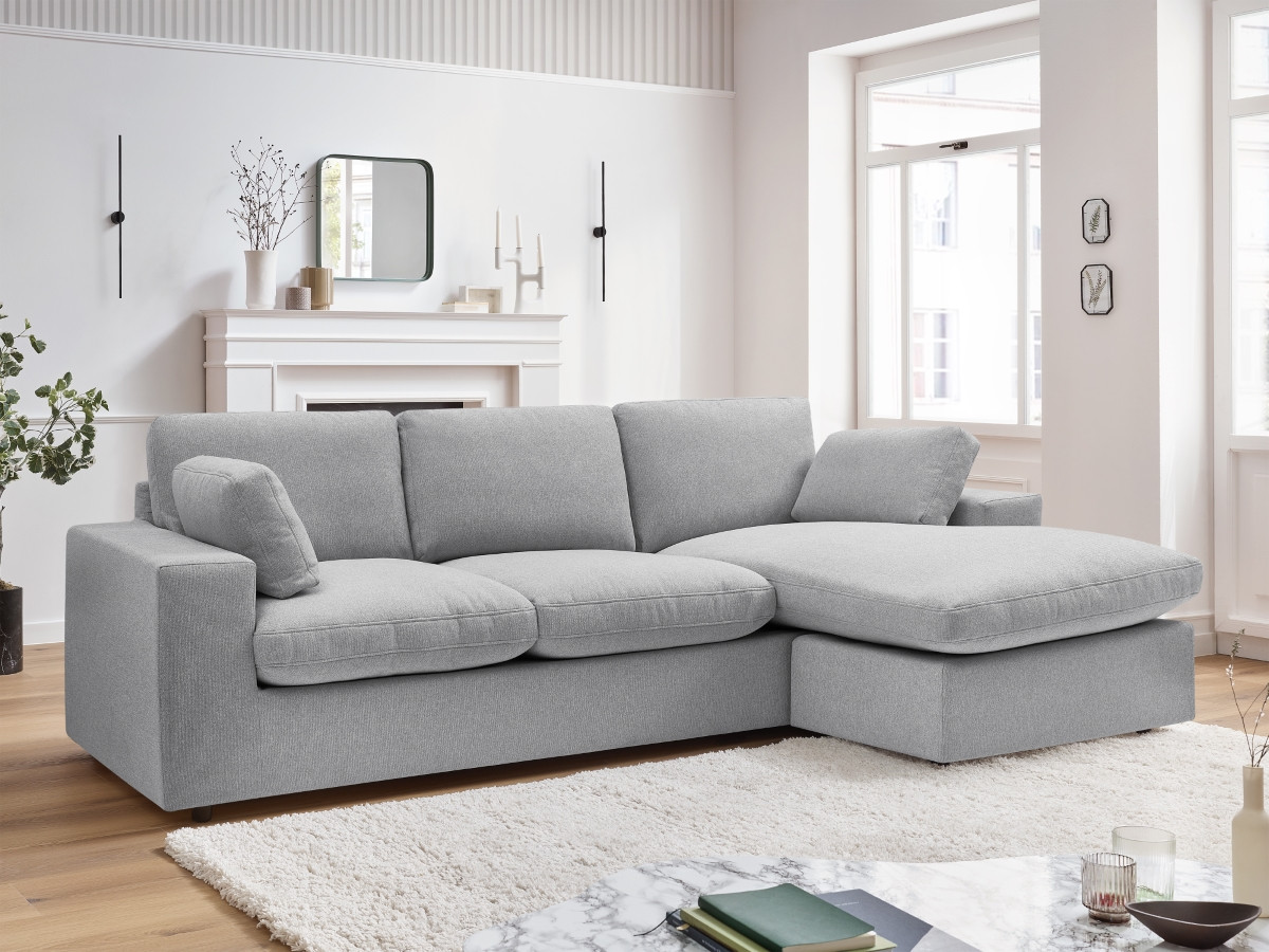 Canapé d'angle réversible compact BELAIR gris clair — vue 4