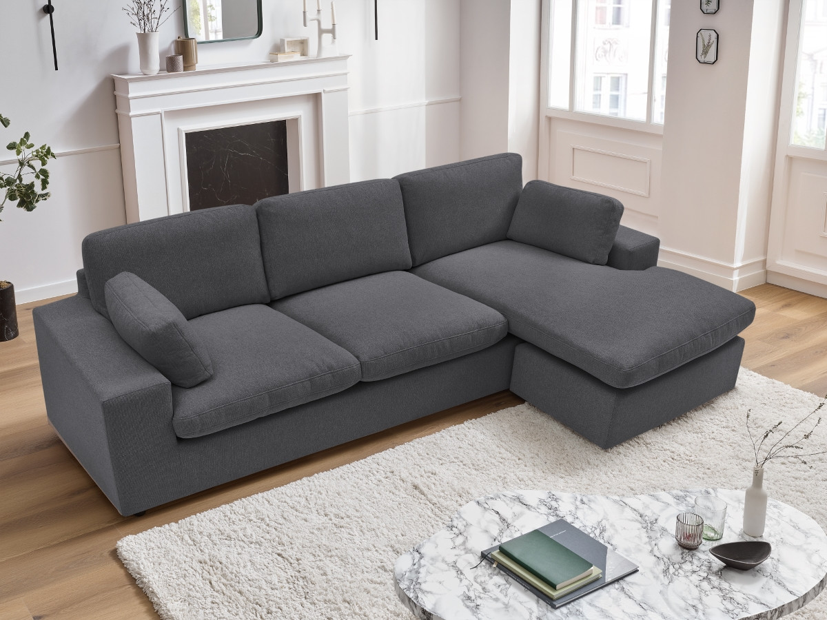 Canapé d'angle réversible compact BELAIR gris foncé — vue 6