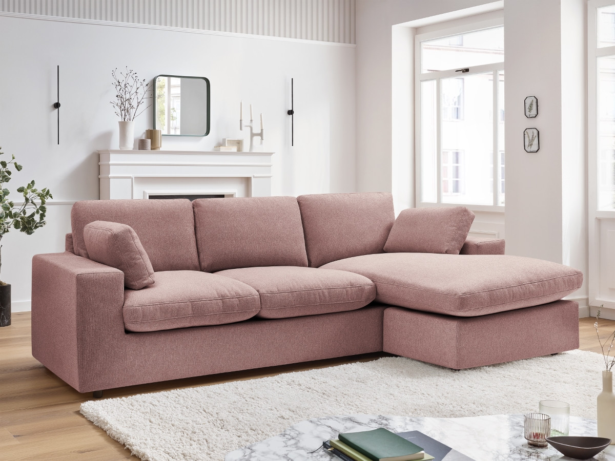 Canapé d'angle réversible compact BELAIR rose — vue 4