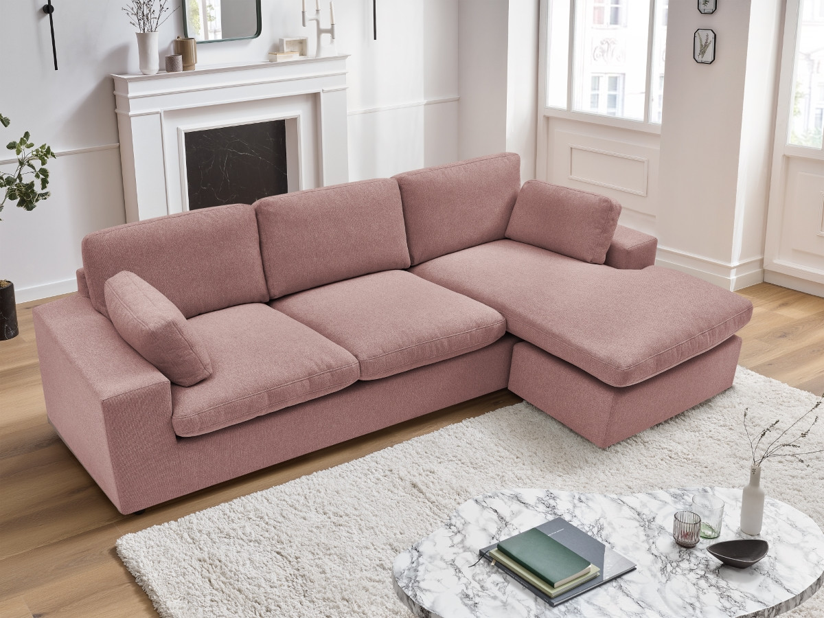 Canapé d'angle réversible compact BELAIR rose — vue 6