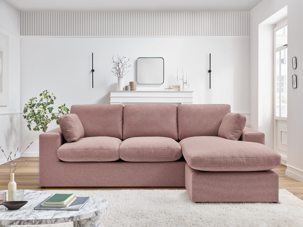 Canapé d'angle réversible compact BELAIR rose — vue 5