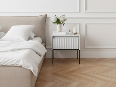 Table de chevet 1 tiroir LENARA avec tasseaux et LED