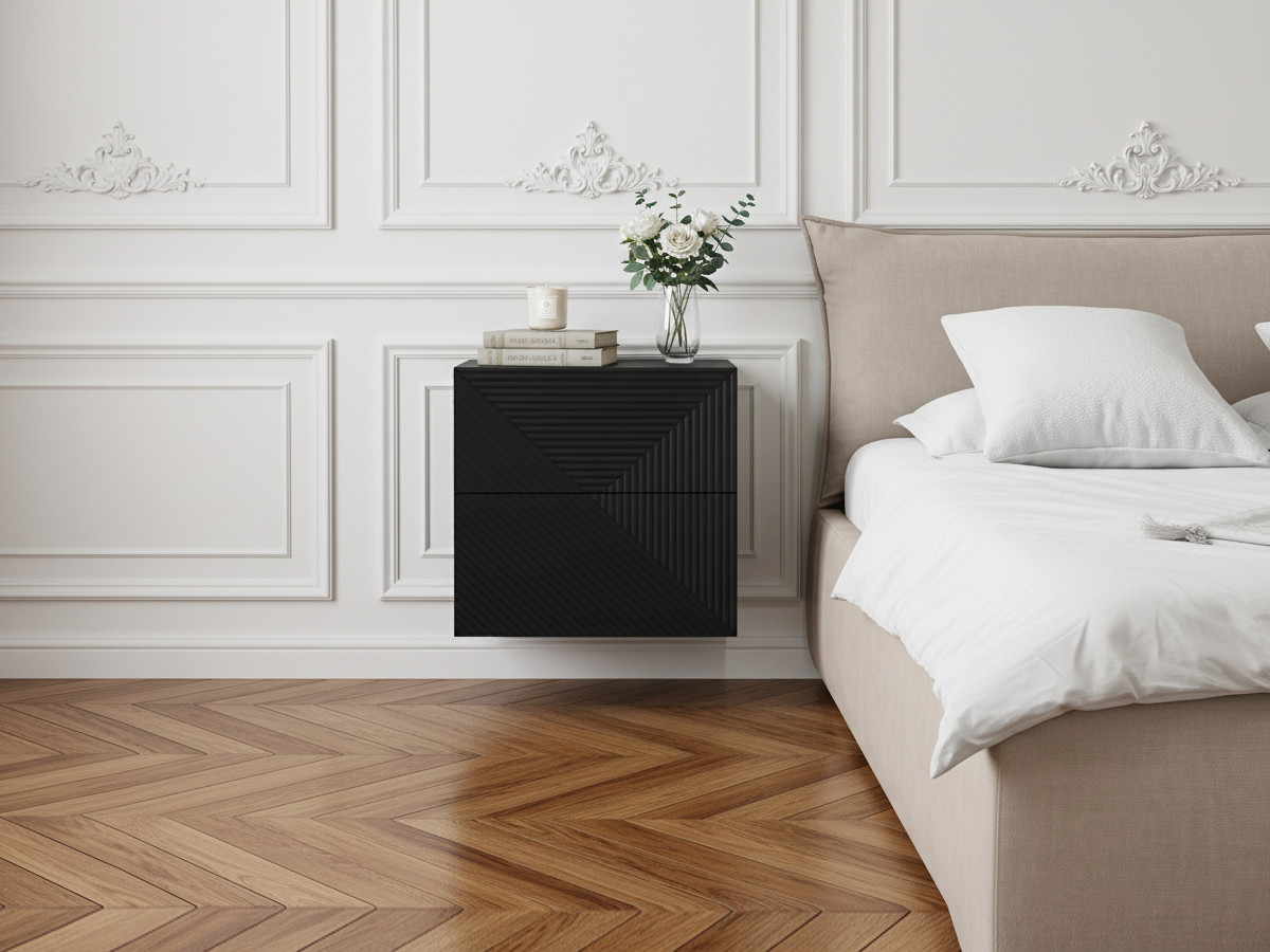 Table de chevet 1 porte ALICE noir