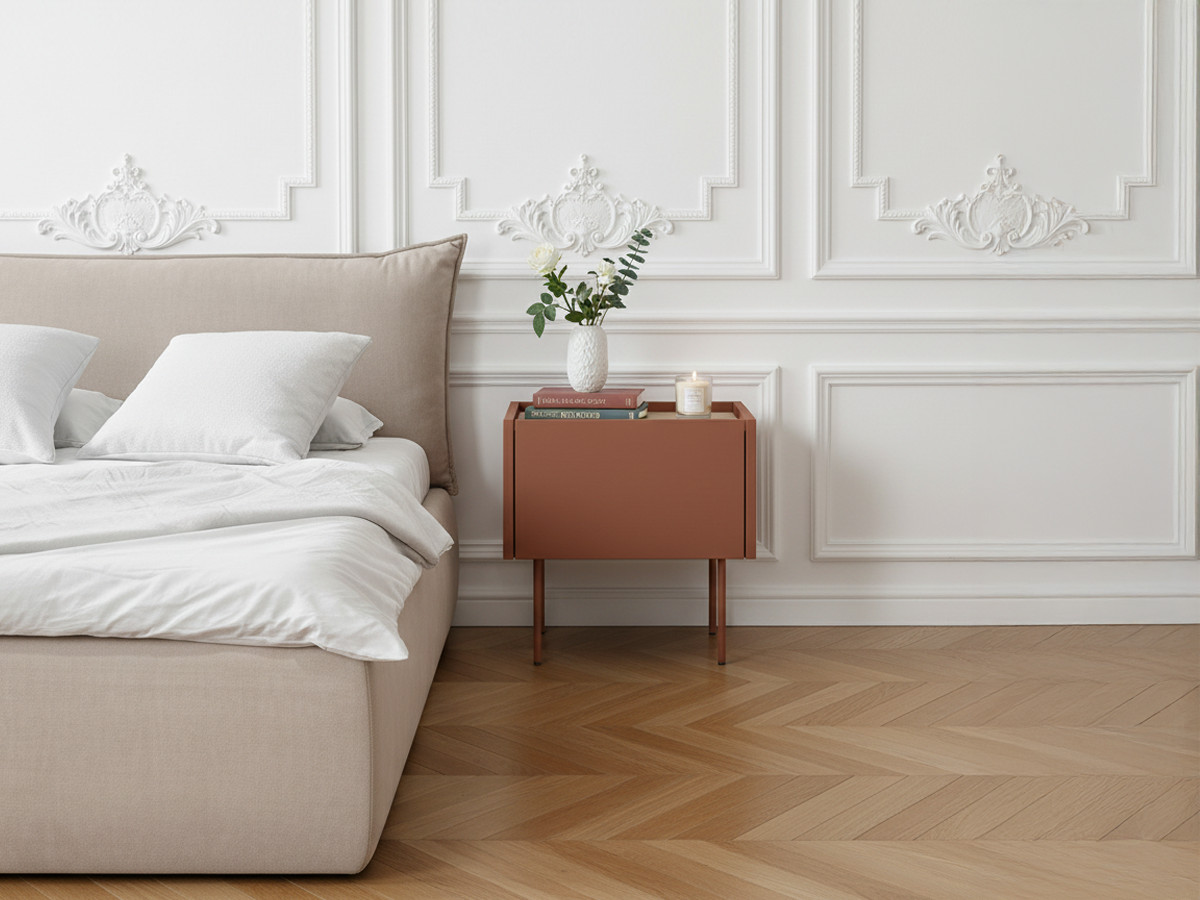 Table de chevet 1 tiroir ATLAS rouge