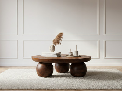Table basse D.100 cm ALINE bois massif de manguier