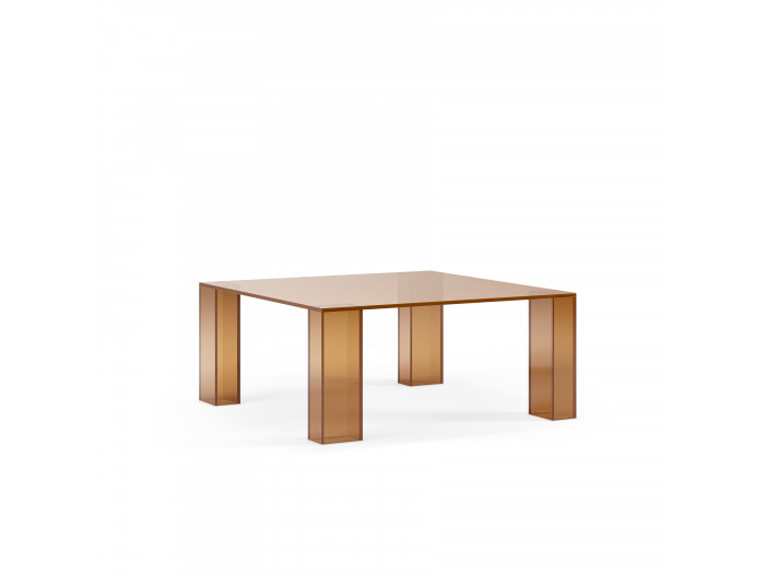 Table basse carrée 80 cm ALMA verre trempé