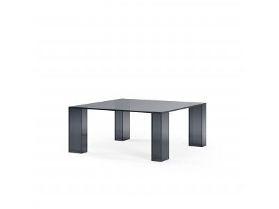 Table basse carrée 80 cm ALMA verre trempé