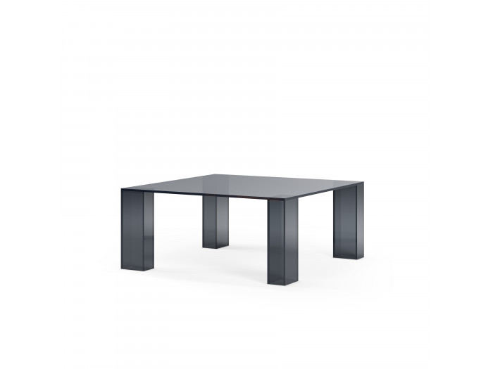 Table basse carrée 80 cm ALMA verre trempé