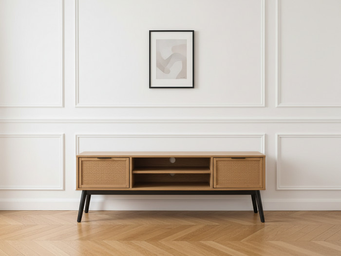 Meuble TV 140 cm YOKO Bois clair