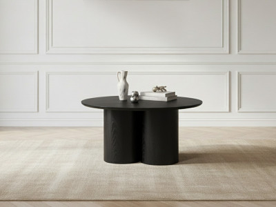 Table basse ronde D.80 cm LUCIA placage chêne massif