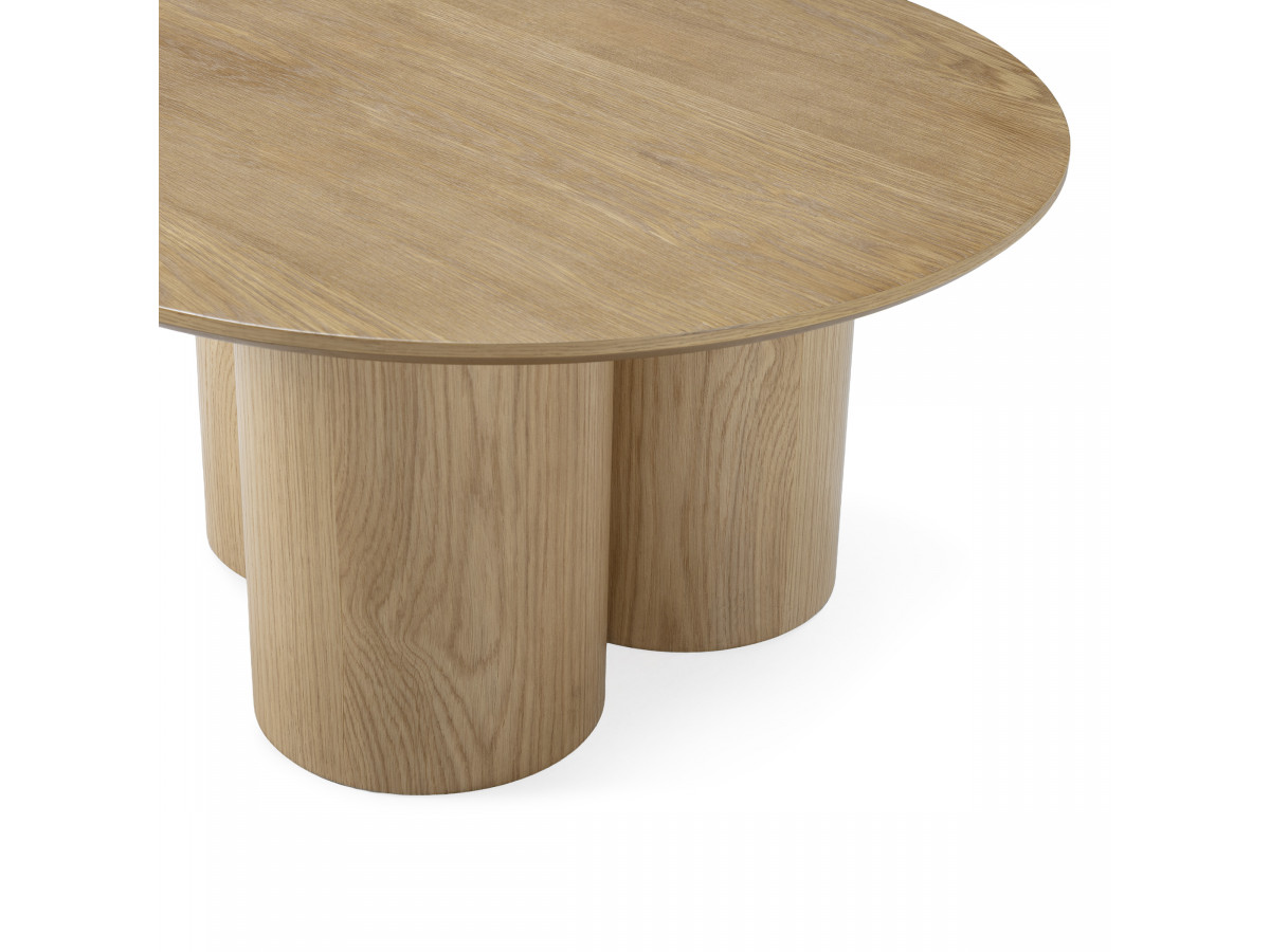 Table basse ronde D.80 cm LUCIA placage chêne massif