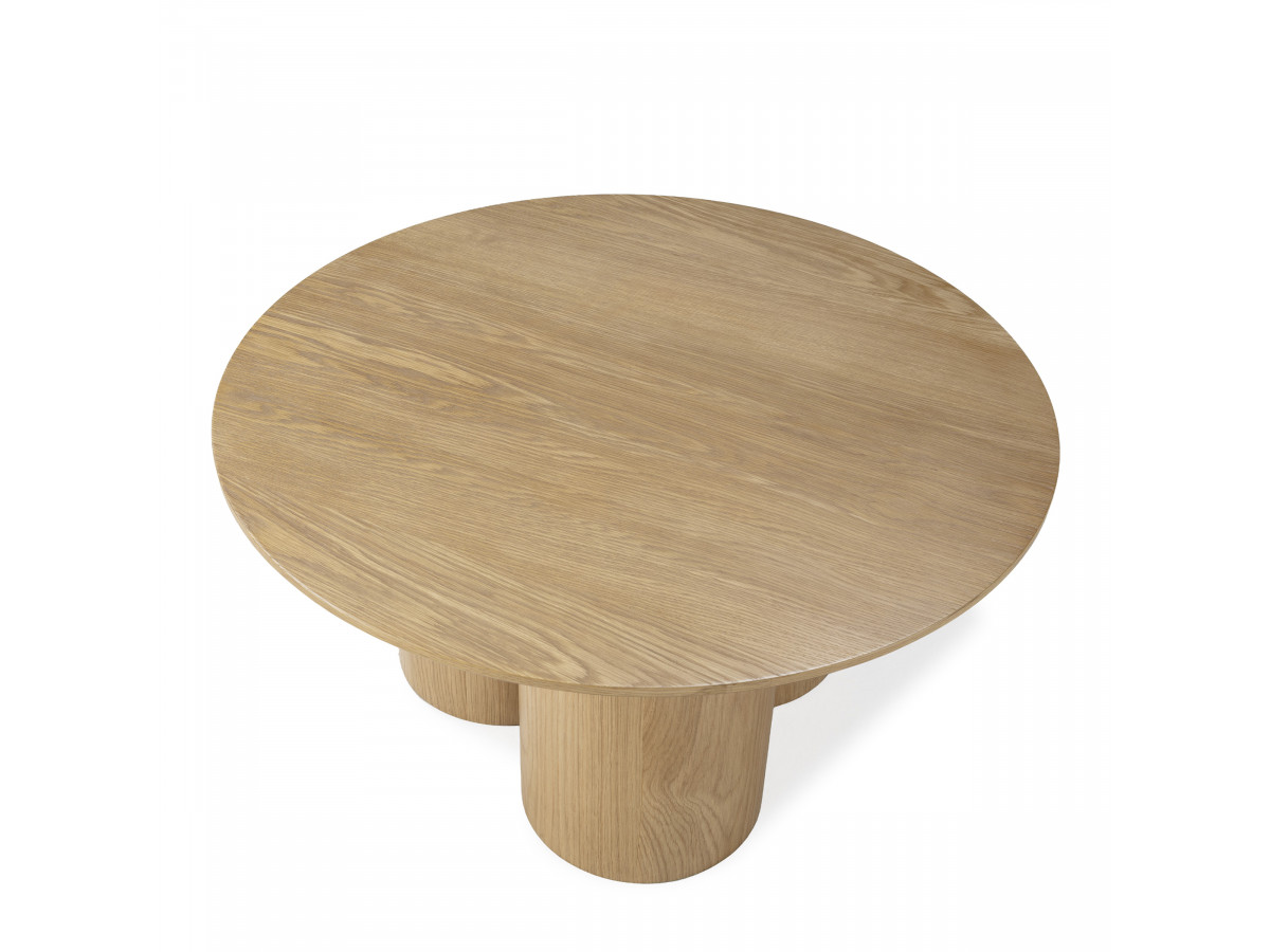 Table basse ronde D.80 cm LUCIA placage chêne massif