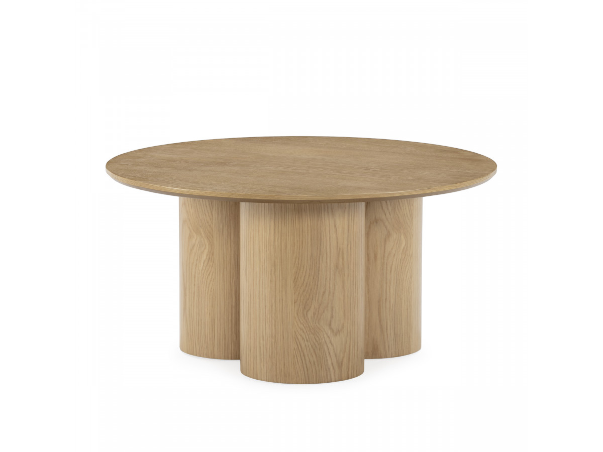 Table basse ronde D.80 cm LUCIA placage chêne massif