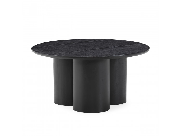 Table basse ronde D.80 cm LUCIA placage chêne massif