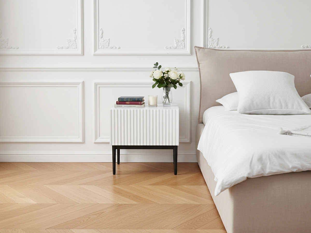 Lot de 2 chevets tiroir KASHA pieds noir blanc — vue 4