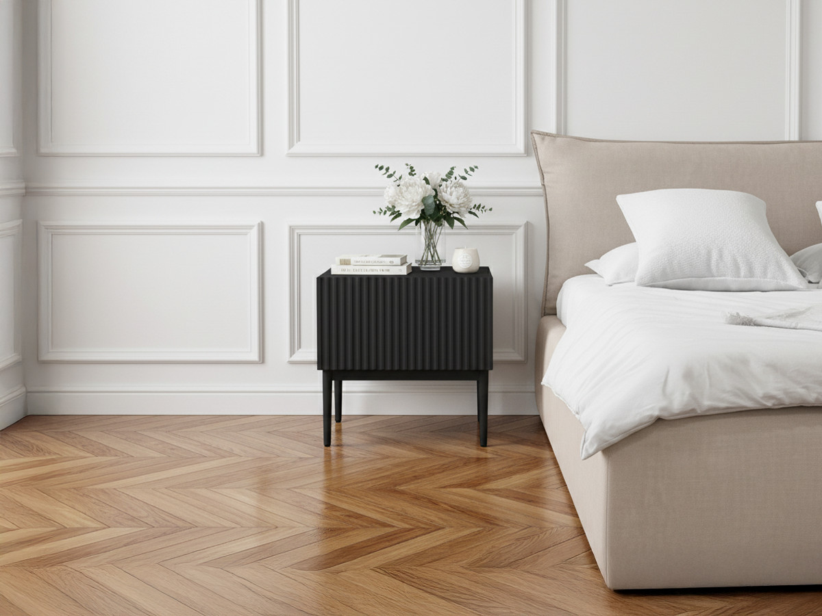 Lot de 2 chevets tiroir KASHA pieds noir