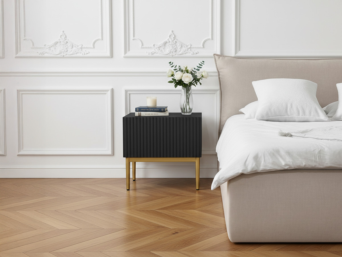 Lot de 2 chevets tiroir KASHA pieds or noir — vue 4