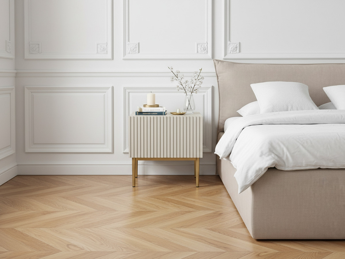 Lot de 2 chevets tiroir KASHA pieds or beige — vue 4