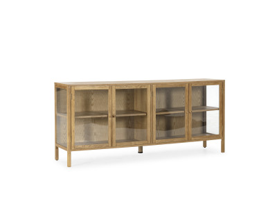 Buffet 4 portes 180 cm CARMEN placage chêne massif