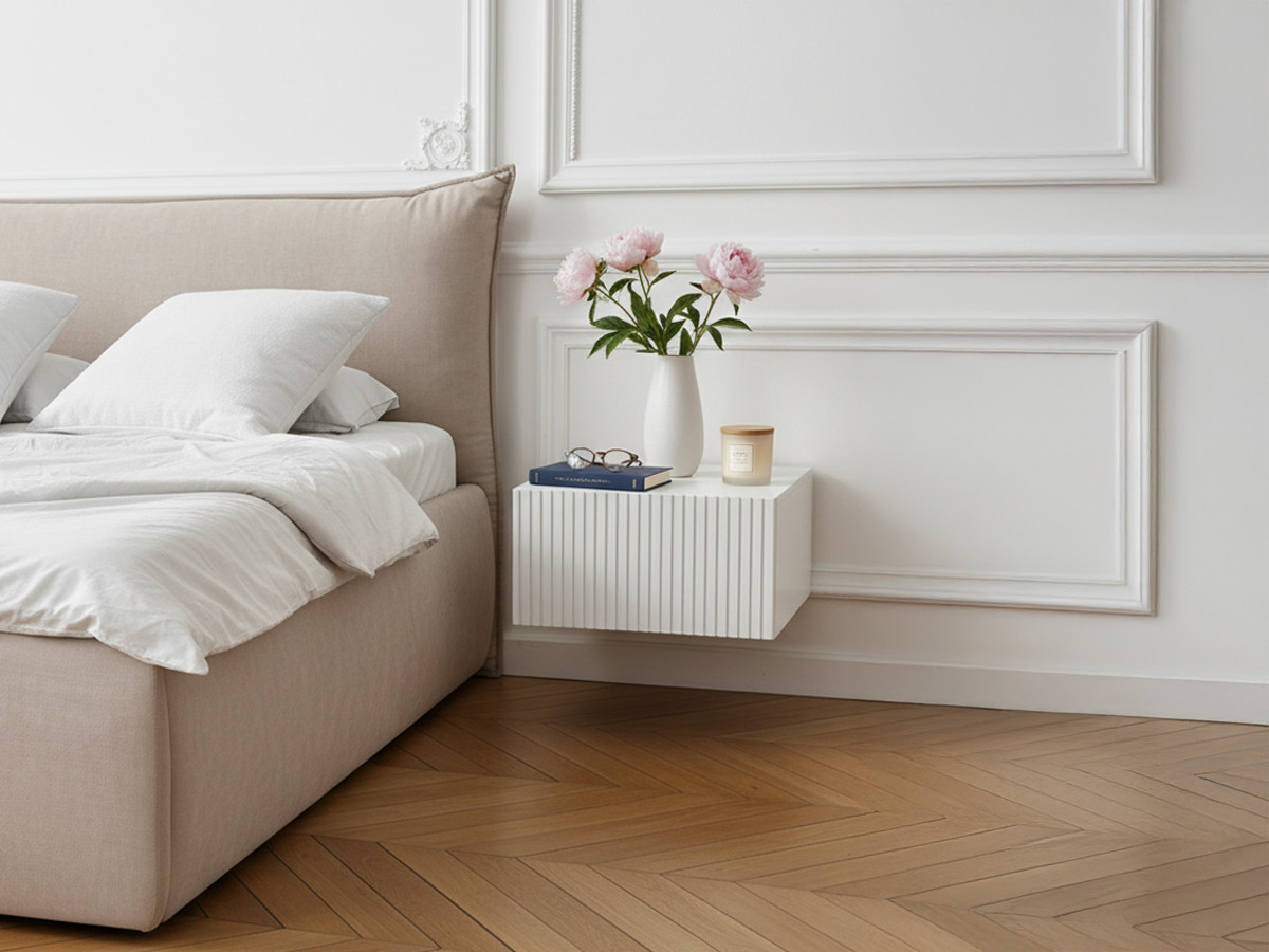 Lot de 2 chevets tiroir KASHA suspendu blanc — vue 4