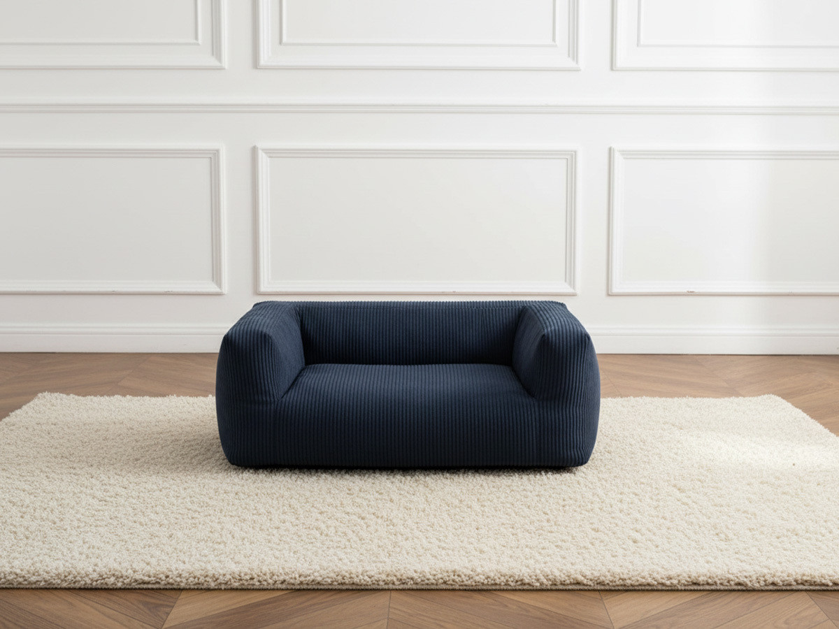 Panier pour chien SALTO velours côtelé bleu foncé m (80cm)