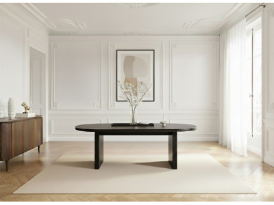 Table à manger ovale 220 cm PABLO placage noyer