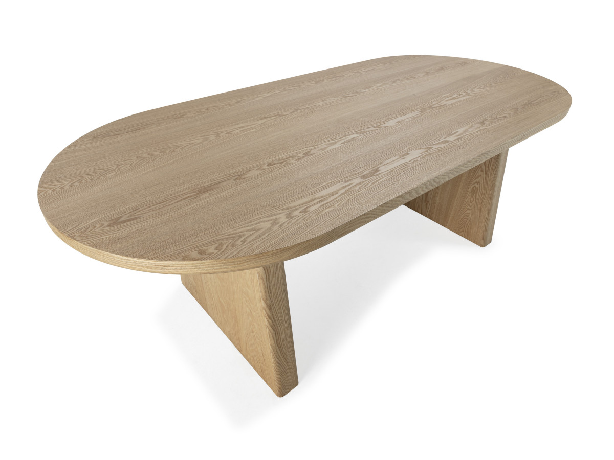 Table à manger ovale 220 cm PABLO placage noyer marron clair — vue 6
