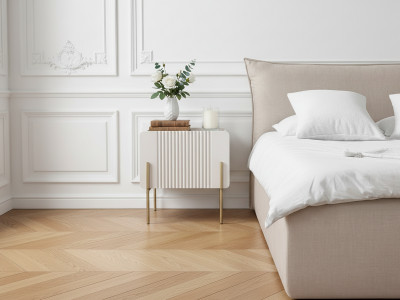 Table de chevet 1 tiroir MATHILDE pieds or