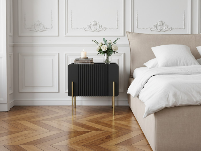 Table de chevet 1 tiroir MATHILDE pieds or
