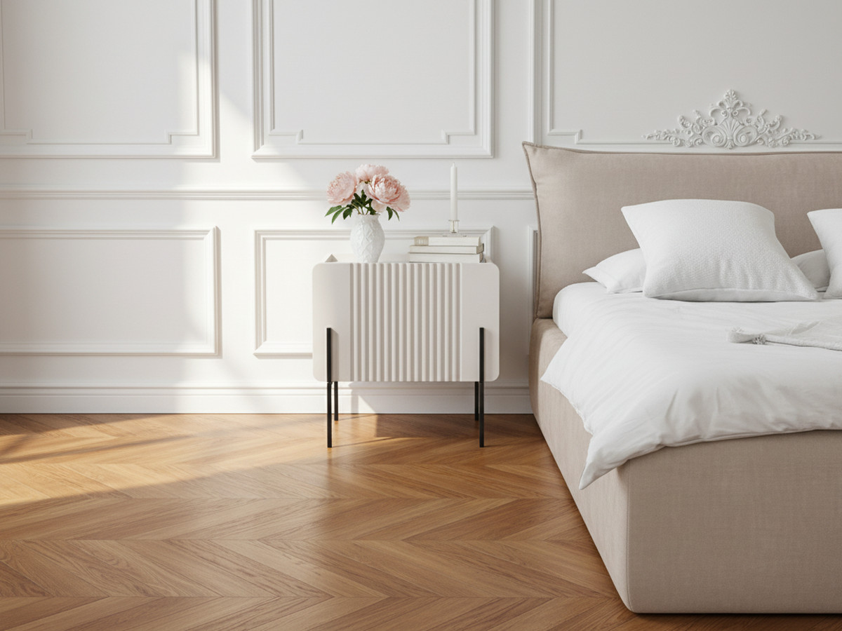 Table de chevet 1 tiroir MATHILDE pieds noir