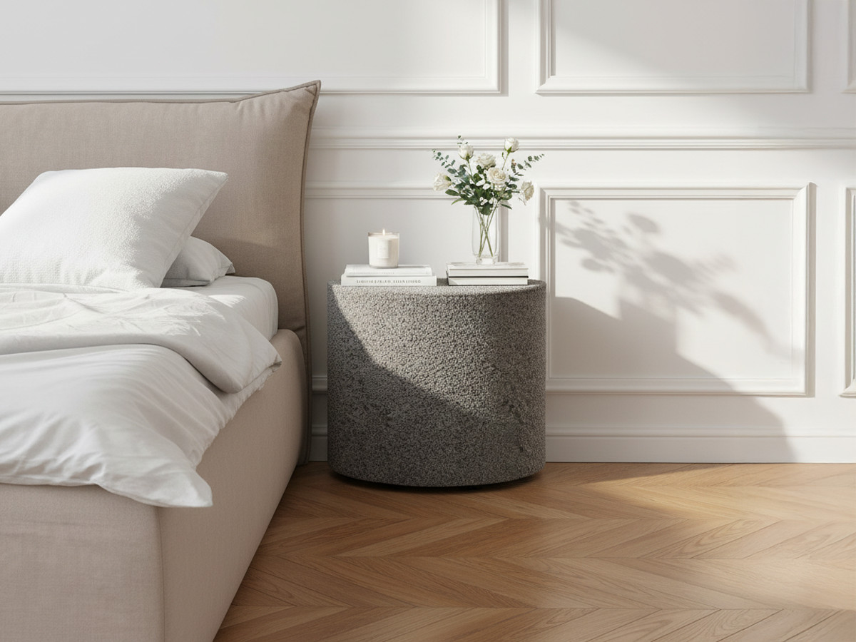 Lot de 2 chevets NOAM bouclette gris — vue 4