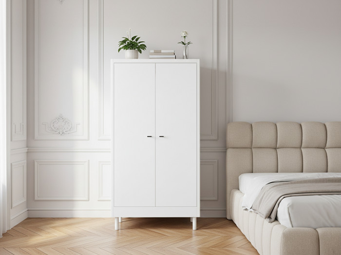 Armoire 2 portes 100 cm ADELIA bois massif de hêtre