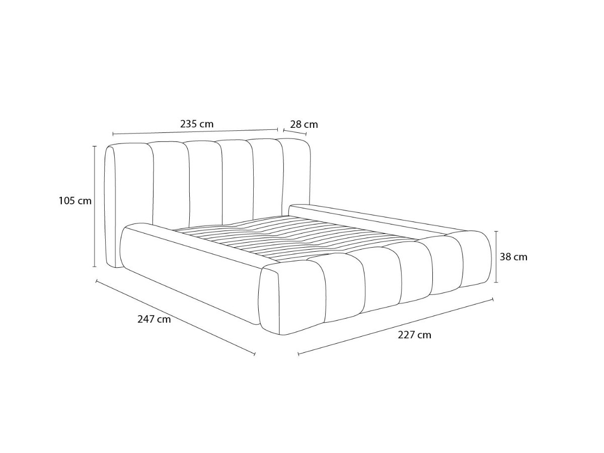 DENALI opbergbed in gladde stof