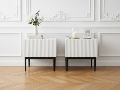 Lot de 2 chevets tiroir KASHA pieds noir