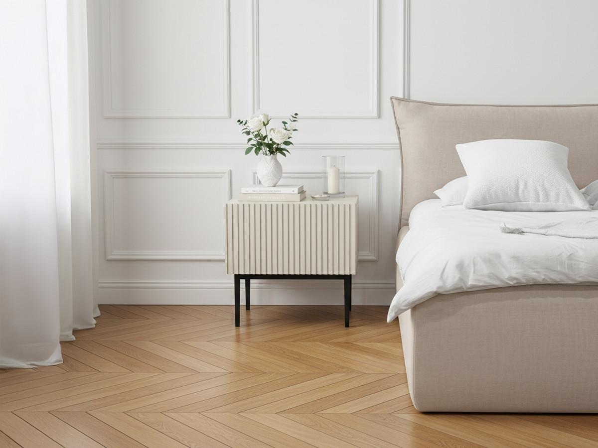 Lot de 2 chevets tiroir KASHA pieds noir beige — vue 4