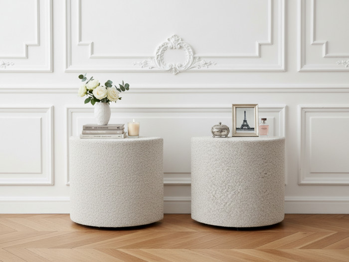 Lot de 2 chevets NOAM tissu bouclette