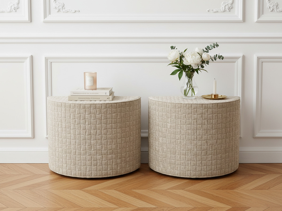 Lot de 2 chevets NOAM texturé recyclé marron