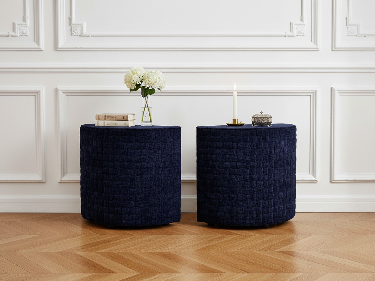 Lot de 2 chevets NOAM texturé recyclé bleu