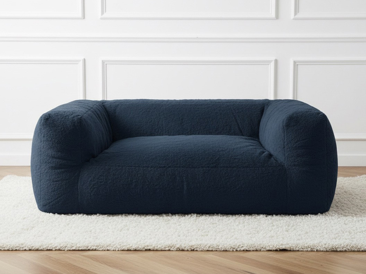 Panier pour chien SALTO imitation fourrure bleu foncé m (80cm)