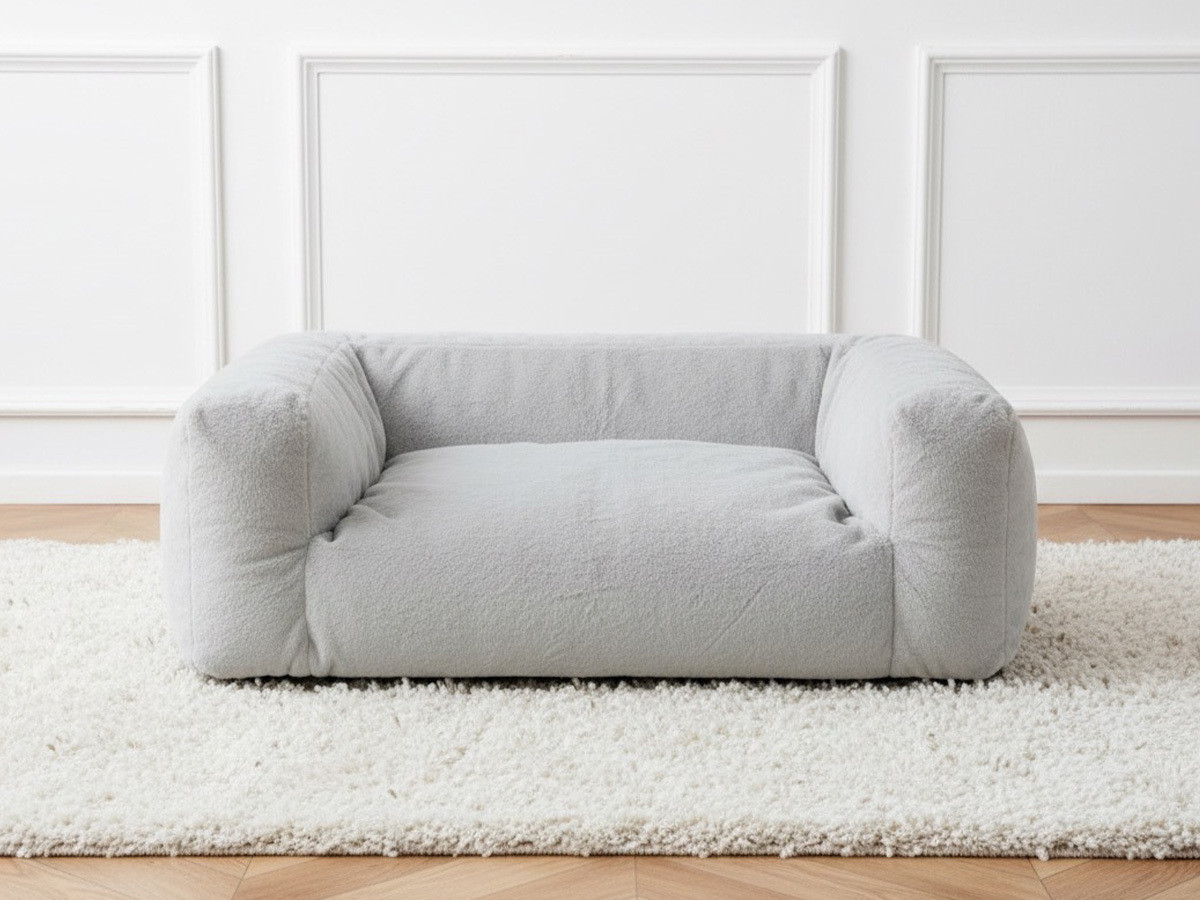 Panier pour chien SALTO imitation fourrure gris clair m (80cm)