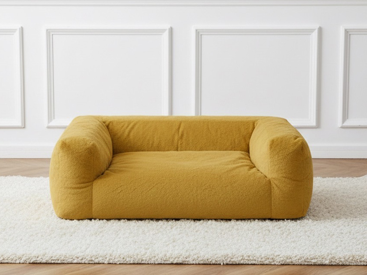 Panier pour chien SALTO imitation fourrure jaune m (80cm)