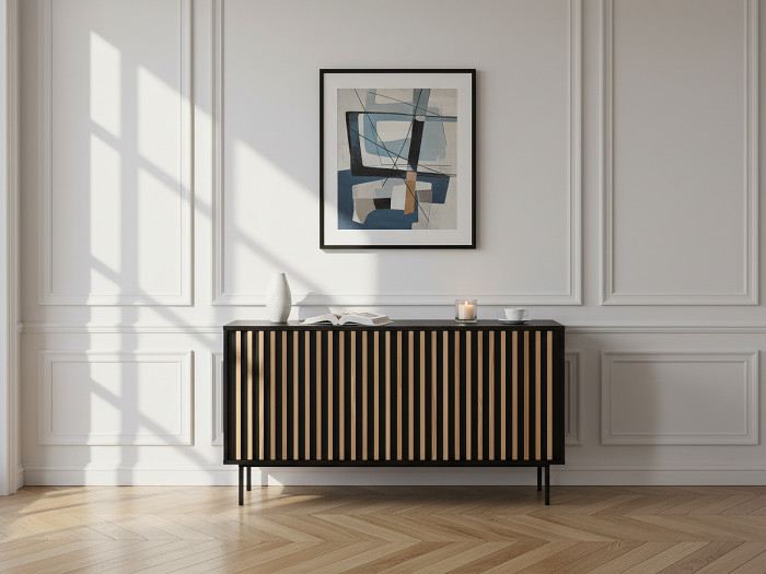 Buffet 3 portes 150 cm CORNEILLE tasseaux pin massif