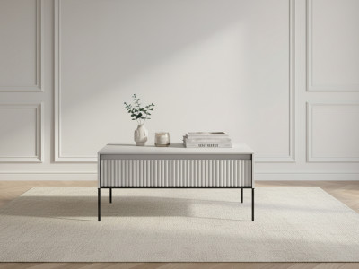 Table basse 1 porte 100 cm LENARA avec tasseaux