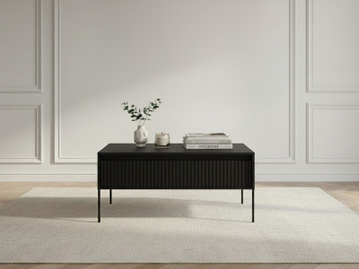 Table basse 1 porte 100 cm LENARA avec tasseaux