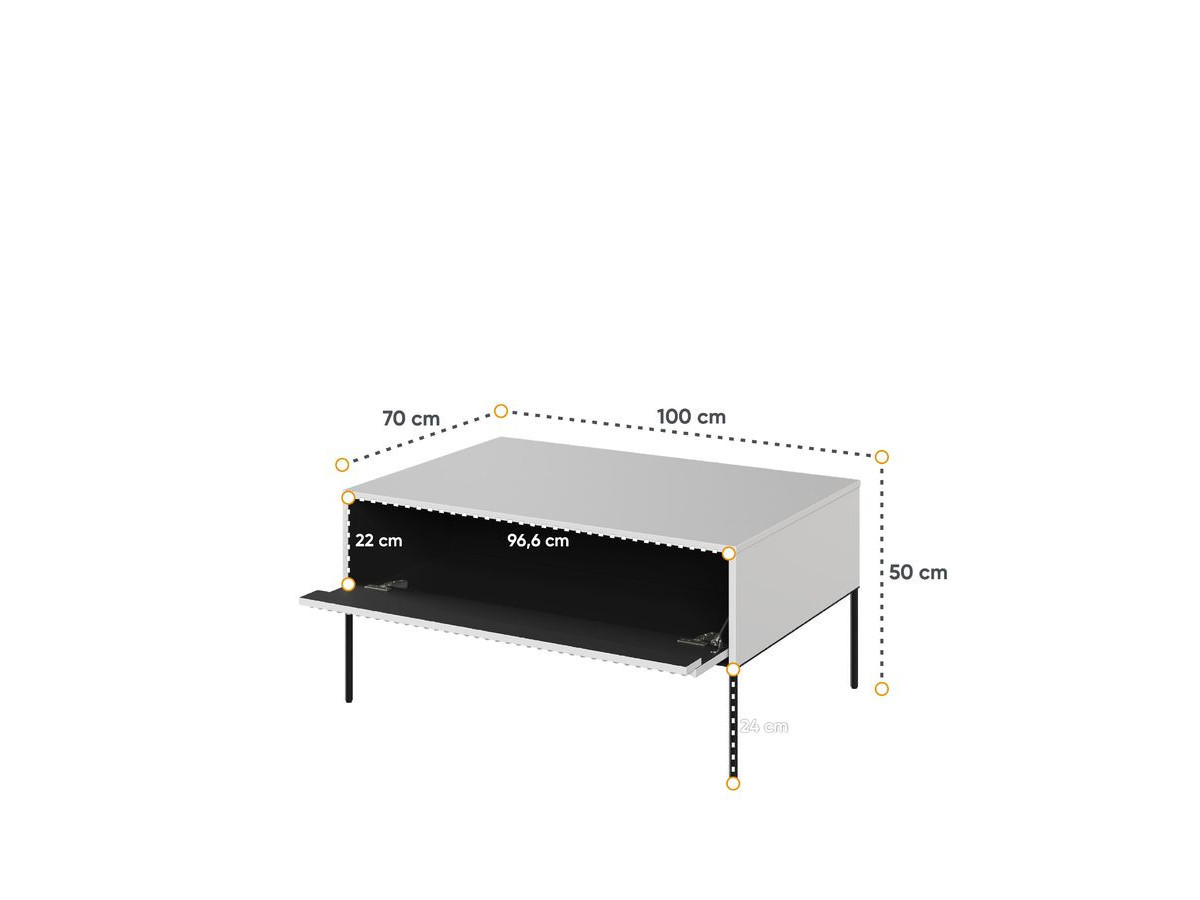 Ensemble LENARA avec buffet 166 cm + meuble TV 167 cm + table basse avec tasseaux et LED