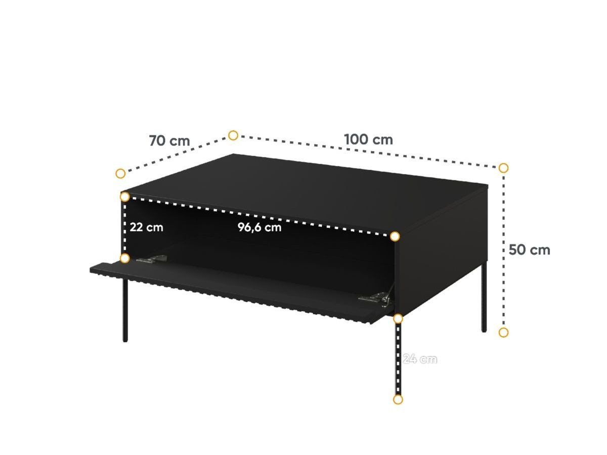 Ensemble LENARA avec buffet 166 cm + meuble TV 167 cm + table basse avec tasseaux et LED