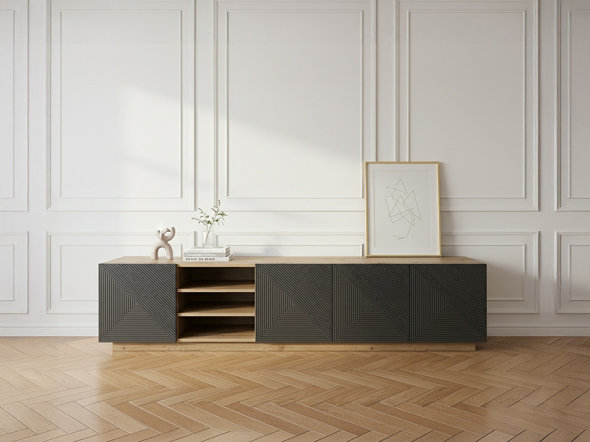 Meuble TV 200 cm ALICE avec niches